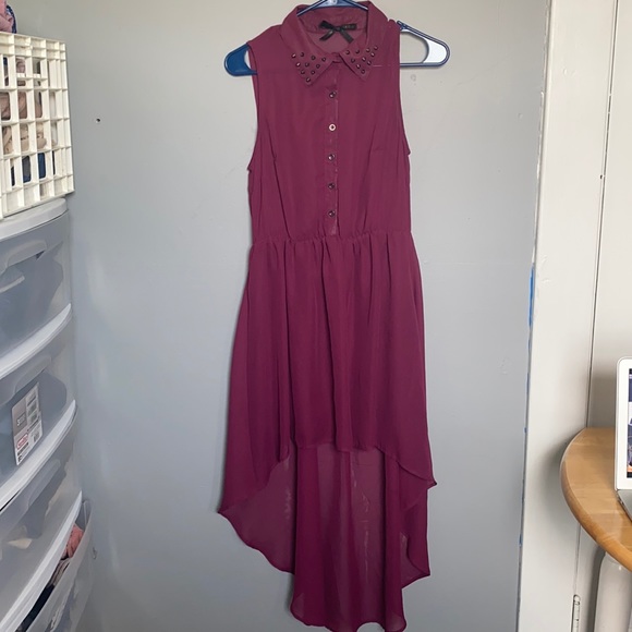Ali & Kris Dresses & Skirts - Ali & Kris high low M plum dress studded collar dark academia Whimsigoth grunge